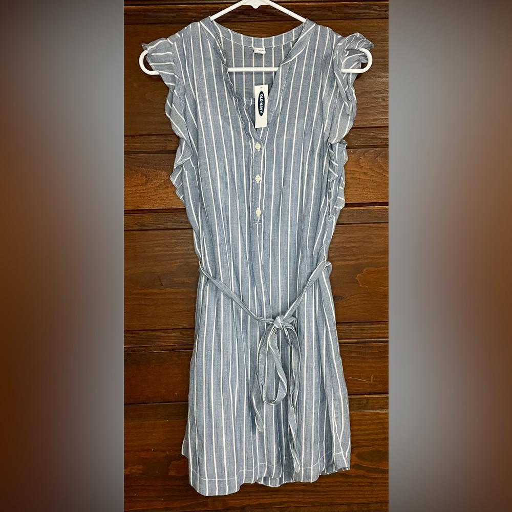 NWT Old Navy Pinstripe belted dress